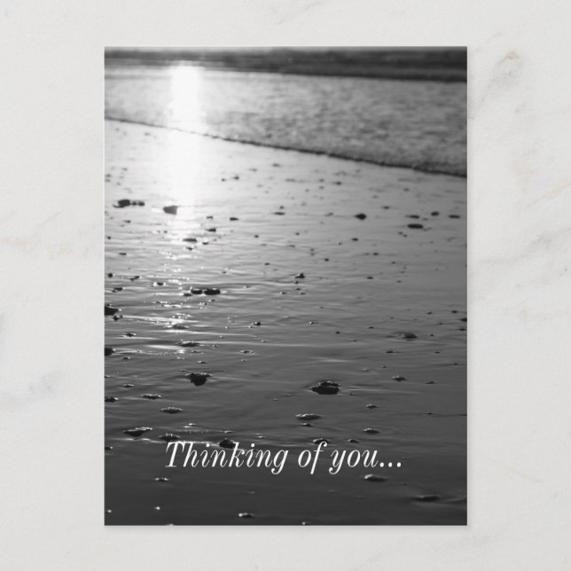 Carte Postale Golden Glassy Sand Grayscale Penser De Vous (Devant)
