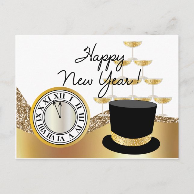 Carte Postale Golden Happy New Year  Postcard (Devant)