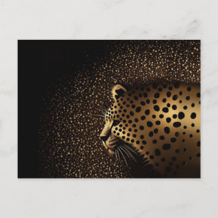 Carte Postale Golden Jaguar Motif
