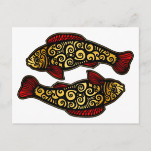 Carte Postale Golden Koi
