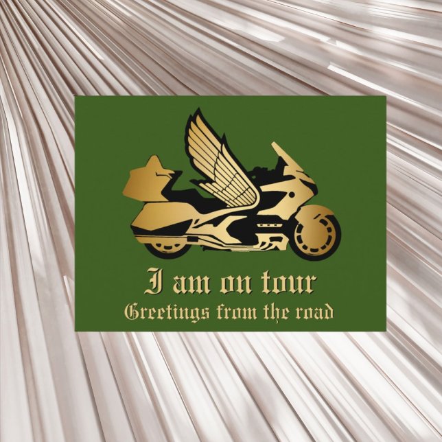 Carte Postale Golden moto vélo or golding salutation (Créateur téléchargé)