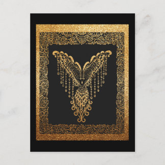 Carte Postale Golden Phoenix Elégance