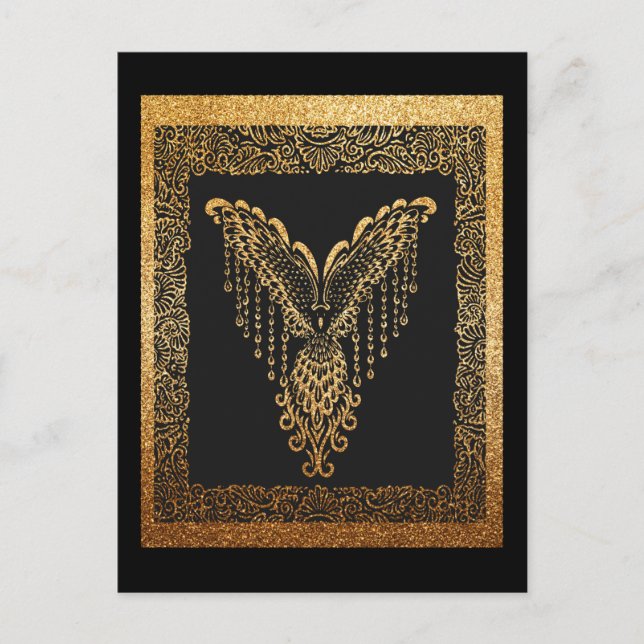 Carte Postale Golden Phoenix Elégance (Devant)