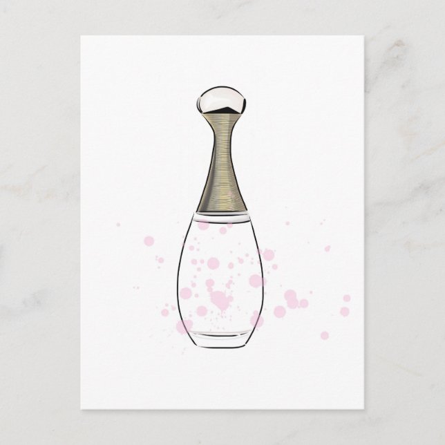Carte Postale Golden pink perfume bottle (Devant)