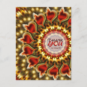 Carte postale Golden Red Hearts Merci