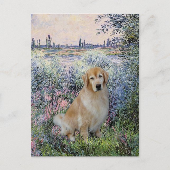 Carte Postale Golden Retriever10 - Sur la Seine (Devant)