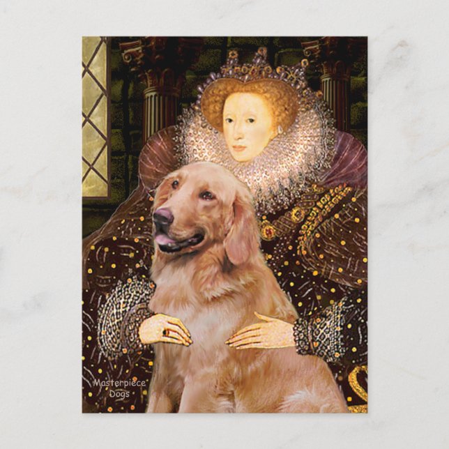 Carte Postale Golden Retriever #1 - Reine Elizabeth I (Devant)