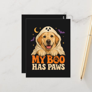 Carte Postale Golden Retriever Halloween Drôles de Pattes