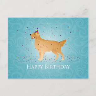 Carte Postale Golden Retriever Happy Birthday Design