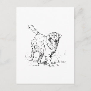 Carte Postale Golden Retriever heureux, Personnalisé