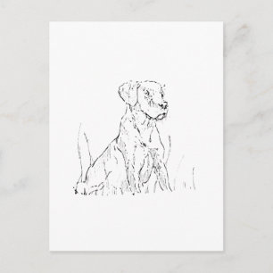 Carte postale Golden Retriever - Illustration Ink