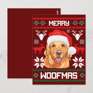 Carte Postale Golden Retriever Joyeux Woofmas Chien Sweatshirt