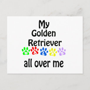 Carte Postale Golden Retriever Walks Design