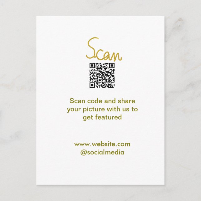 Carte Postale Golden Scan QR code parties scintillant simple élé (Devant)