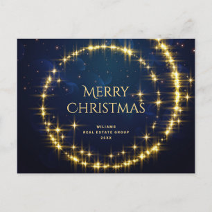 Carte Postale Golden Sparkle Christmas Stars Salutation d'entrep