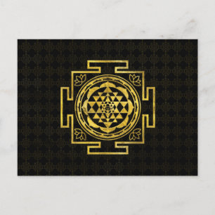 Carte Postale Golden Sri Yantra / Sri Chakra