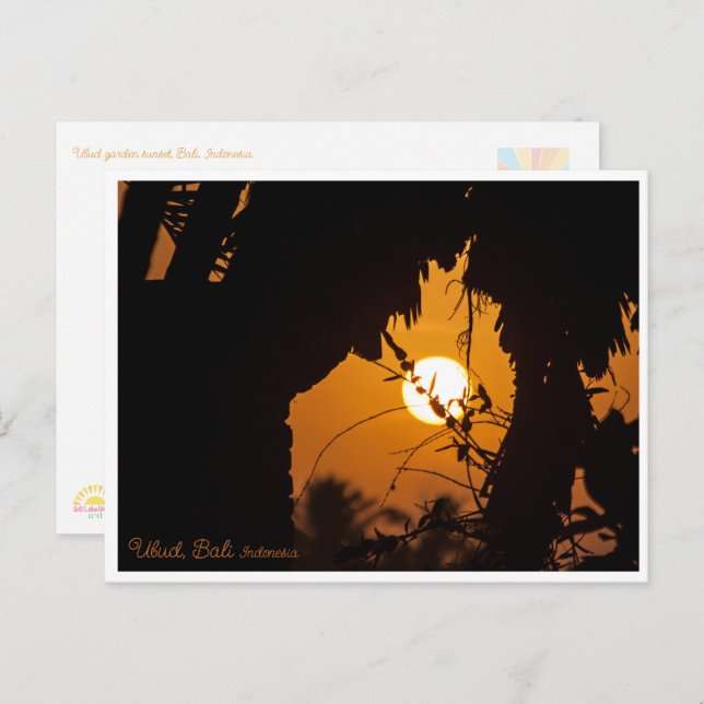 Carte Postale Golden Sunset Garden Ubud – Art Postcard (Devant / Derrière)