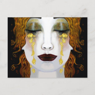 Carte Postale Golden Tears, Gustav Klimt inspiration visage plei