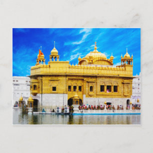 CARTE POSTALE GOLDEN TEMPLE BLUE SKY ARRIÈRE - PLAN AMRITSAR