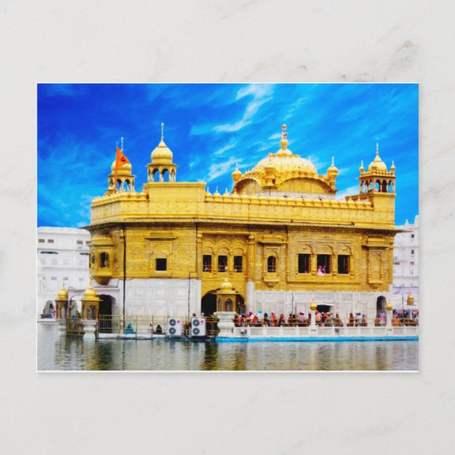 CARTE POSTALE GOLDEN TEMPLE BLUE SKY ARRIÈRE - PLAN AMRITSAR (Devant)