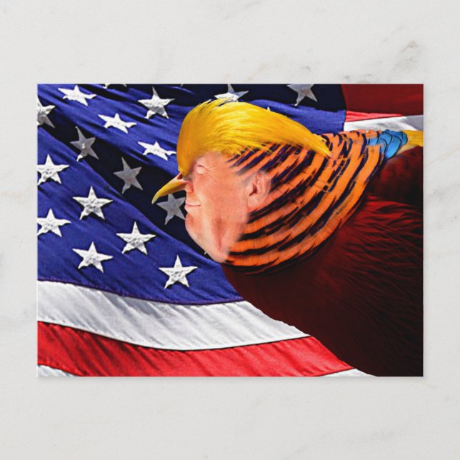 Carte postale Golden Trump Bird USA Flag (Devant)