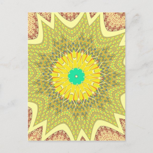 Carte Postale Golden Yellow African ethnie tribale motif Art (Devant)