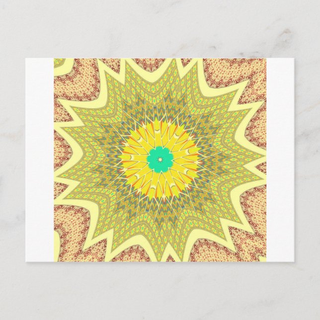 Carte Postale Golden Yellow African ethnie tribale motif Art (Devant)