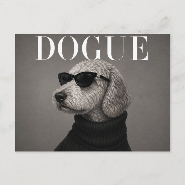Carte Postale Goldendoodle Luxe Éditorial de Mode (Devant)