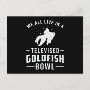 Carte Postale Goldfish Bowl Fishing Cute Aquarium Animal Fish