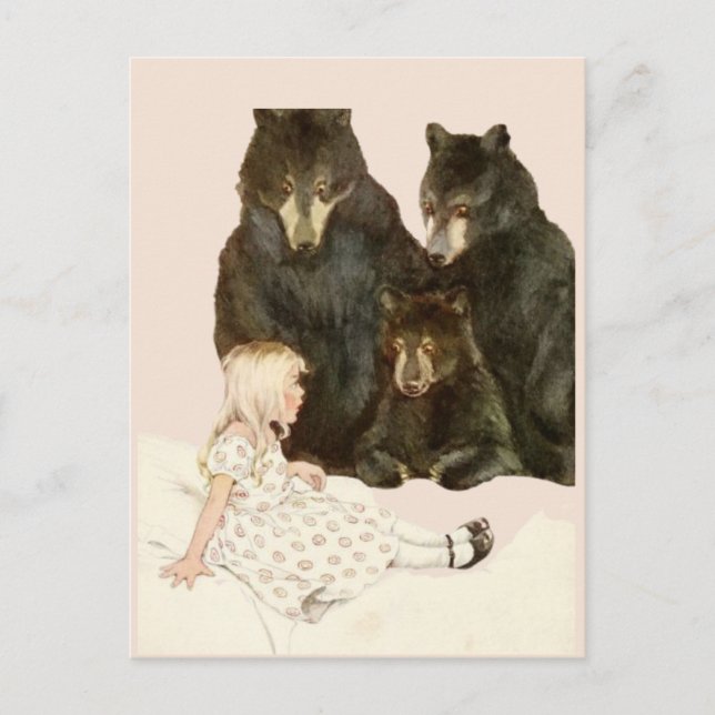Carte Postale Goldilocks & the 3 Bears Vintage Illustrations  (Devant)
