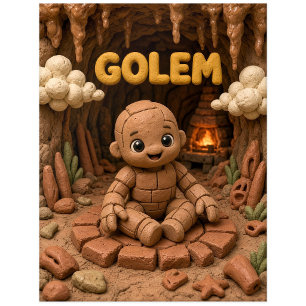 Carte Postale Golem de bébé mignon, mythique