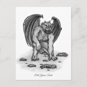 Carte Postale Golem Gargoyle