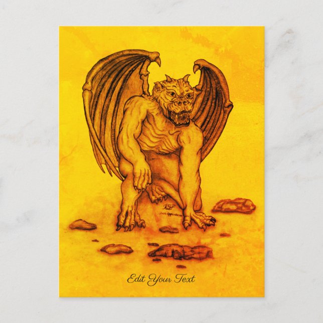 Carte Postale Golem Gargoyle (Devant)