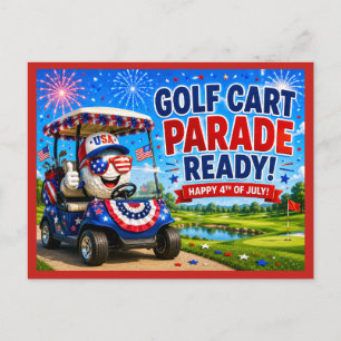Carte Postale Golf 4 juillet Jour de l'Indépendance 