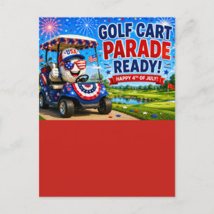 Carte Postale Golf 4 juillet Jour de l'Indépendance 