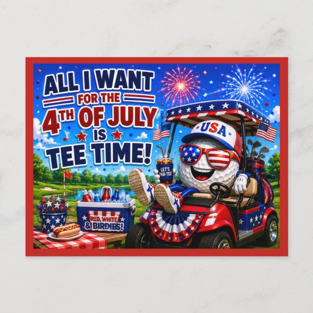 Carte Postale Golf 4 juillet Jour de l'Indépendance  (Devant)