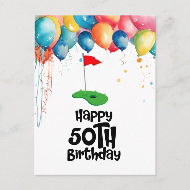 Carte Postale Golf 50e Anniversaire "Golden Swing: Célébration (Devant)