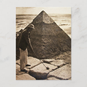 Carte Postale Golf à la Pyramide Sepia Toned