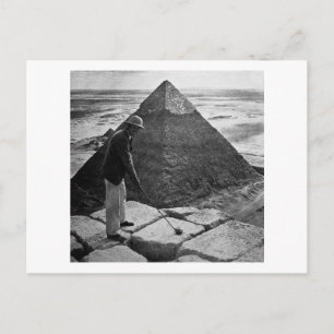 Carte Postale Golf à la Pyramide Vintage noir et blanc