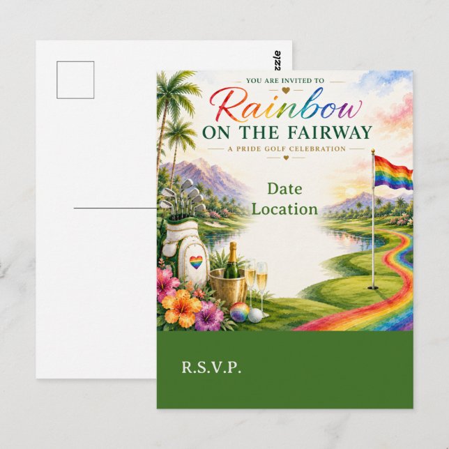 Carte Postale Golf Arc-en-ciel sur la Fierté du Parc de Golf Cél (Devant / Derrière)