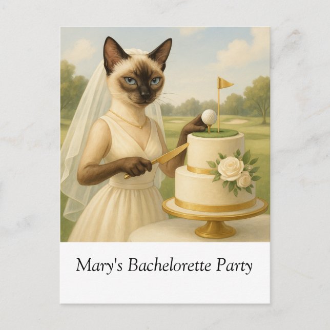 Carte Postale GOLF Bachelorette Party for Cat maman Femme Golfer (Devant)