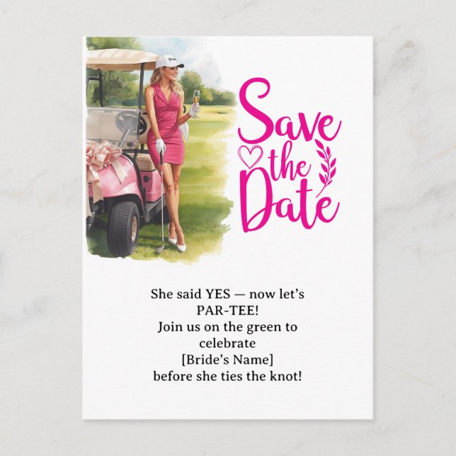 Carte Postale Golf Bachelorette Woman Golfer Is Golfing Postcard (Devant)