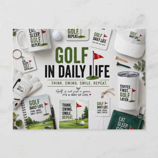 Carte Postale Golf dans la vie quotidienne (Devant)