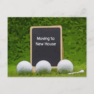 Carte Postale Golf déménager dans une nouvelle maison sur le tab
