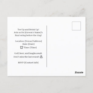 Carte Postale Golf Drôle de dire pour Bachelor Golfer