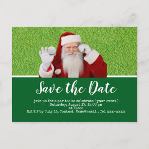 Carte Postale Golf économisez la date avec le Père Noël pour Noë