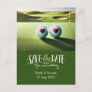 Carte Postale Golf enregistrer la date du mariage de la mariée e