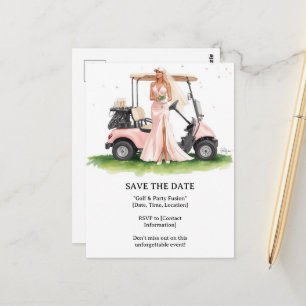 Carte Postale Golf  Enterrement de vie de jeune fille golfeuse e