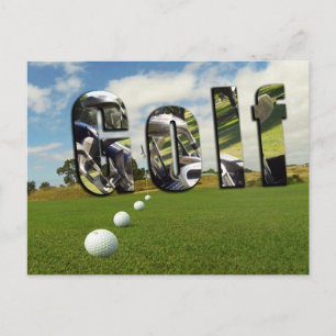 Carte Postale Golf Et Logo,