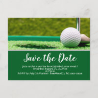 Golf faire part avec balle de golf et putter